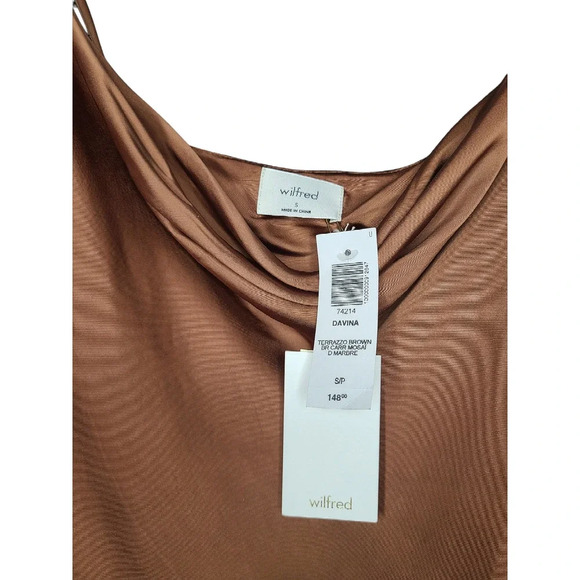 Wilfred Aritzia Satin Davina Slip Dress in Terrazzo Brown Size Small NWT - Picture 4 of 10